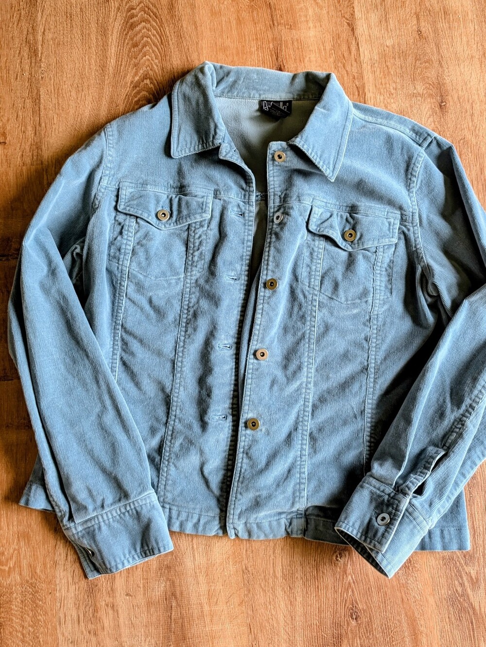 Rafaella Light Green Corduroy Jean Jacket